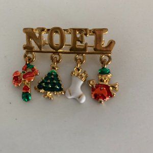 Christmas Noel gold filled pin